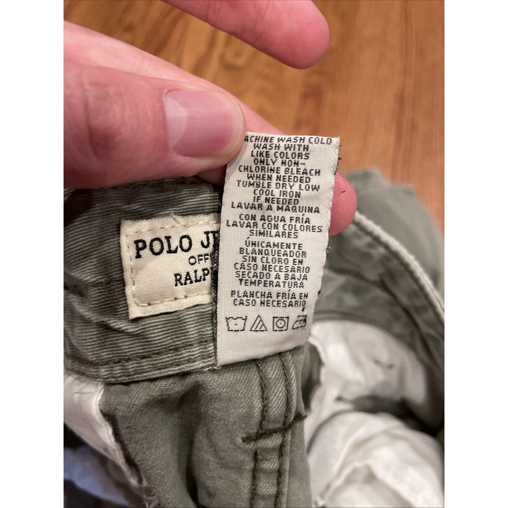 Polo Jeans Company Ralph Lauren Cargo Shorts Mens 38 Green Distressed Frayed Hem - Picture 4 of 7